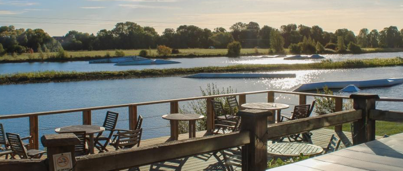 View across the lake at Box End Park from Corner 5